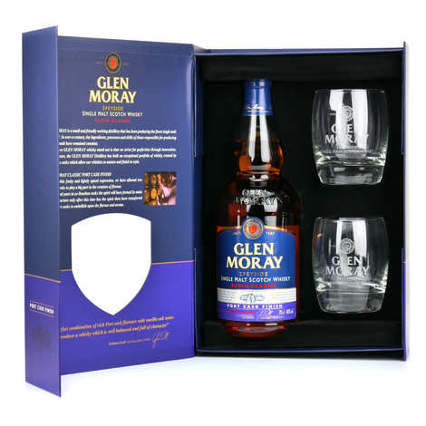 Vente en ligne coffret whisky Sortilège Bleuets et ses 2 verres gravés