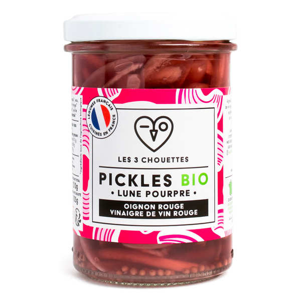 Organic Red Onion and Wine Vinegar Pickles Les 3 Chouettes