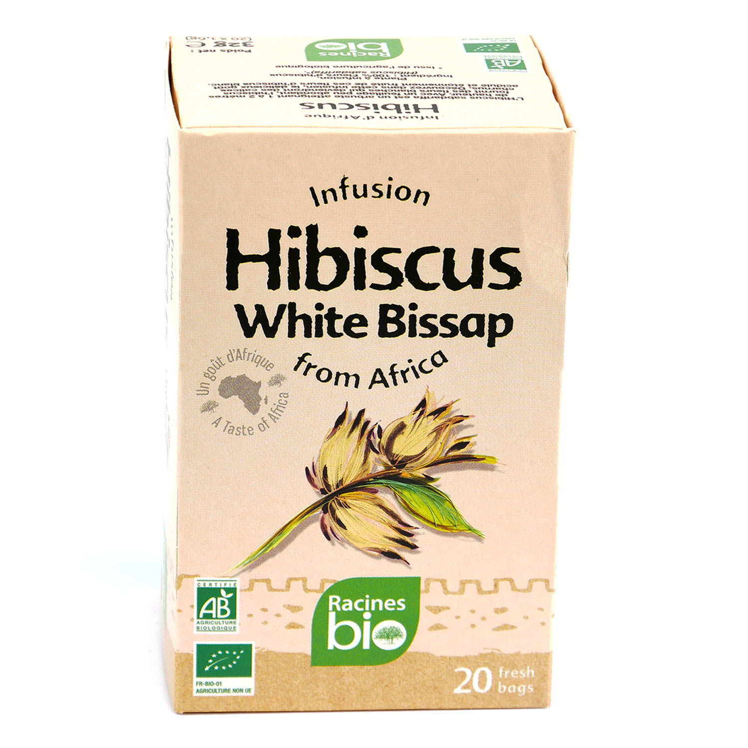 African Organic White Hibiscus Herbal Tea Racines