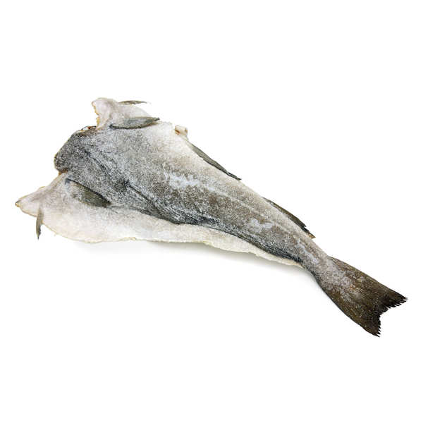 Morue salée, poisson norvégien séché et salé, 500g. 9,9 euros.