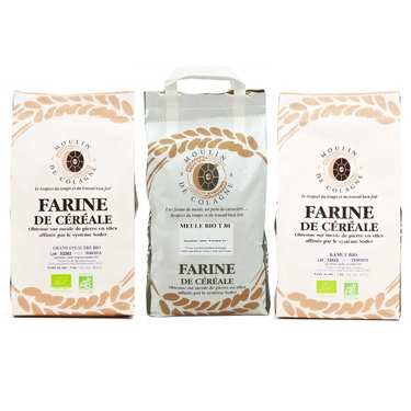 Assortiment de 3 farines bio pour pain maison Assortiment de 3 farines bio pour pain maison