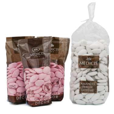 Assortiment rose de dragées Médicis Assortiment rose de dragées Médicis