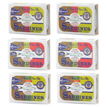 Assortiment découverte sardines à l'huile d'olive bio Kerbriant Assortiment découverte sardines à l'huile d'olive bio Kerbriant
