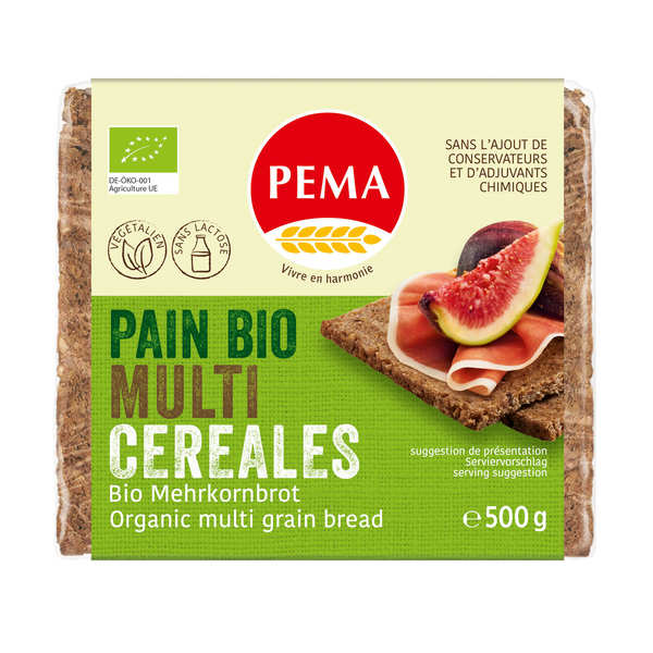 Pain bio multi-céréales - Végétalien, sans lactose - Sachet 500g