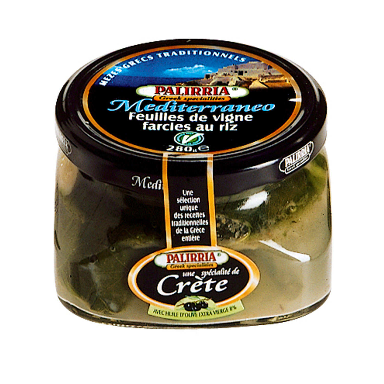 Greek Stuffed Vine Leaves with rice and olive oil - Palirria
