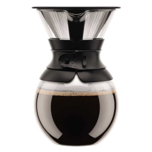 1L black stainless steel permanent filter coffee maker Pour Over Bodum