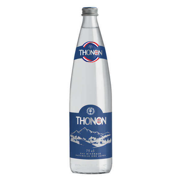 Thonon eau minérale naturelle plate de Haute Savoie - Bouteille verre 75cl