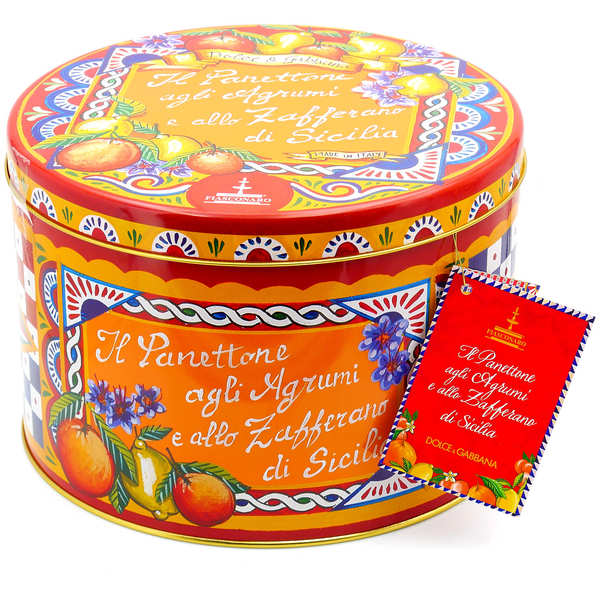 Panettone with citrus and saffron in a tin - Dolce & Gabbana
