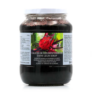 Fleurs d'hibiscus en sirop - Comptoir des Poivres Fleurs d'hibiscus en sirop - Comptoir des Poivres