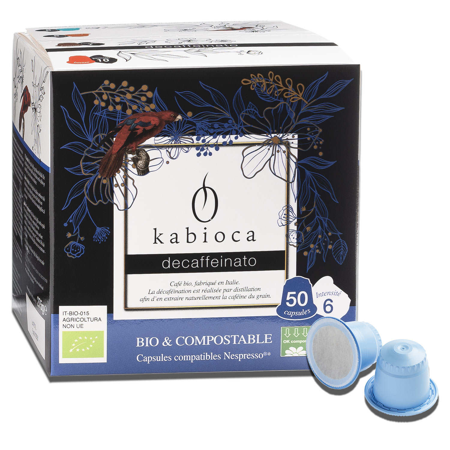 Organic decaffeinato coffee Nespresso® compatible capsules