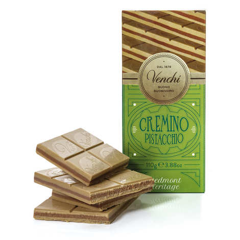 Tablette chocolat pistache et gianduja - cremino pistaches - Venchi
