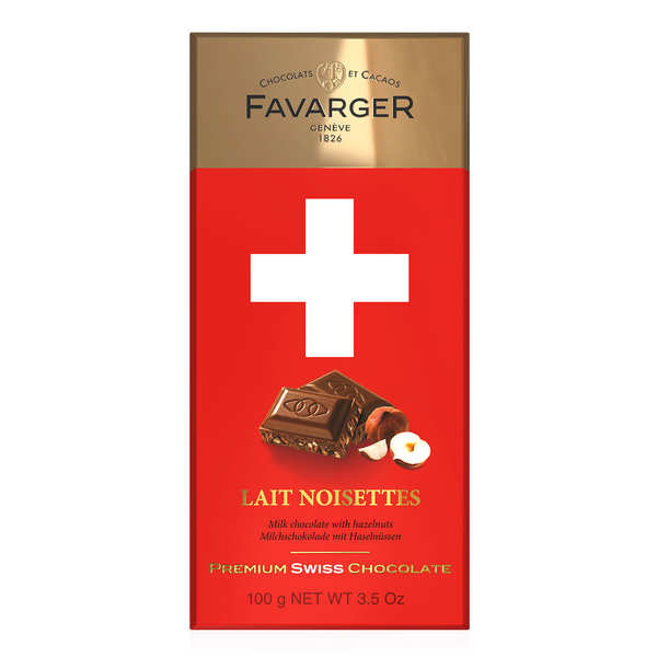 Tablette de chocolat suisse au lait et noisettes caramélisées