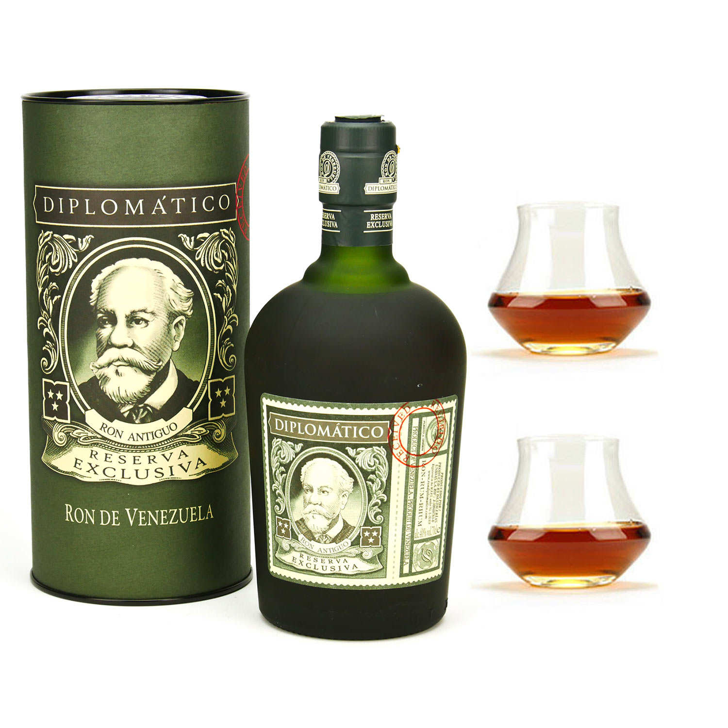 Diplomatico Reserva Exclusiva Rhum du Venezuela 40 et ses 2 verres