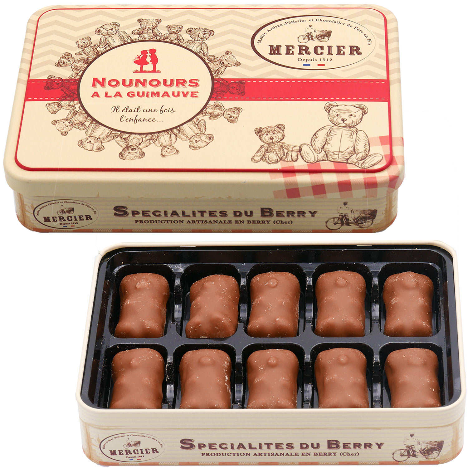 Boîte ourson guimauve chocolat