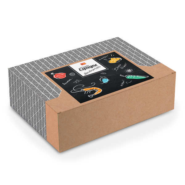 Boite cadeau rectangle décorée Piquante Espagne - Boite vide 24x32x10cm