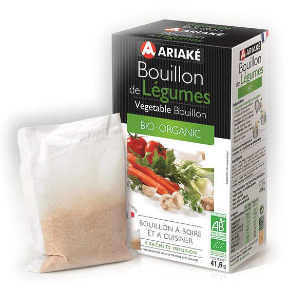 Bouillon de légumes bio - Ariaké - Boîte de 4 sachets de 33cl
