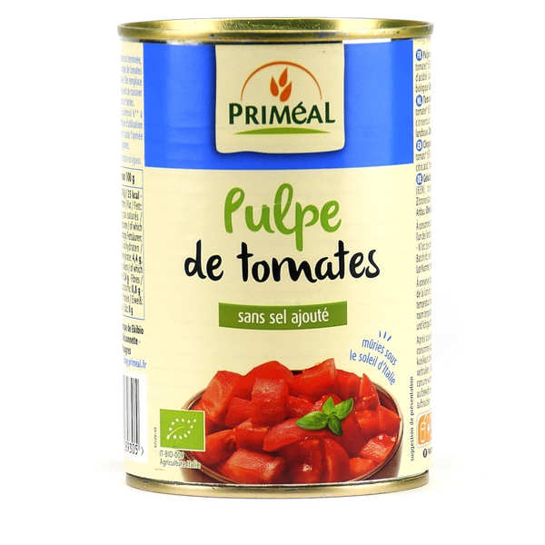 Pulpe de tomates bio sans sel ajouté - Boite 400g