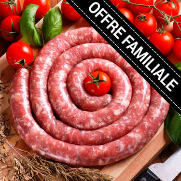 Offre familiale : Saucisse fraîche roulée de Porc Lou Teychou Aveyron Offre familiale : Saucisse fraîche roulée de Porc Lou Teychou Aveyron