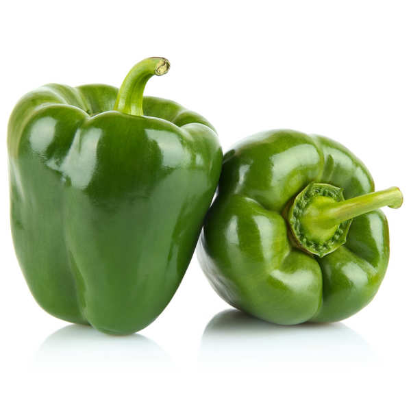 Organic fresh green peppers