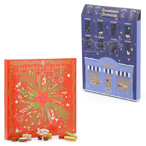 Advent calendars set with Mercier chocolate and Le Roy René sweets