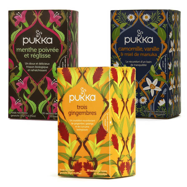 Pukka Pack Découverte Thés et Infusions Bio 4 variétés - 80 sachets