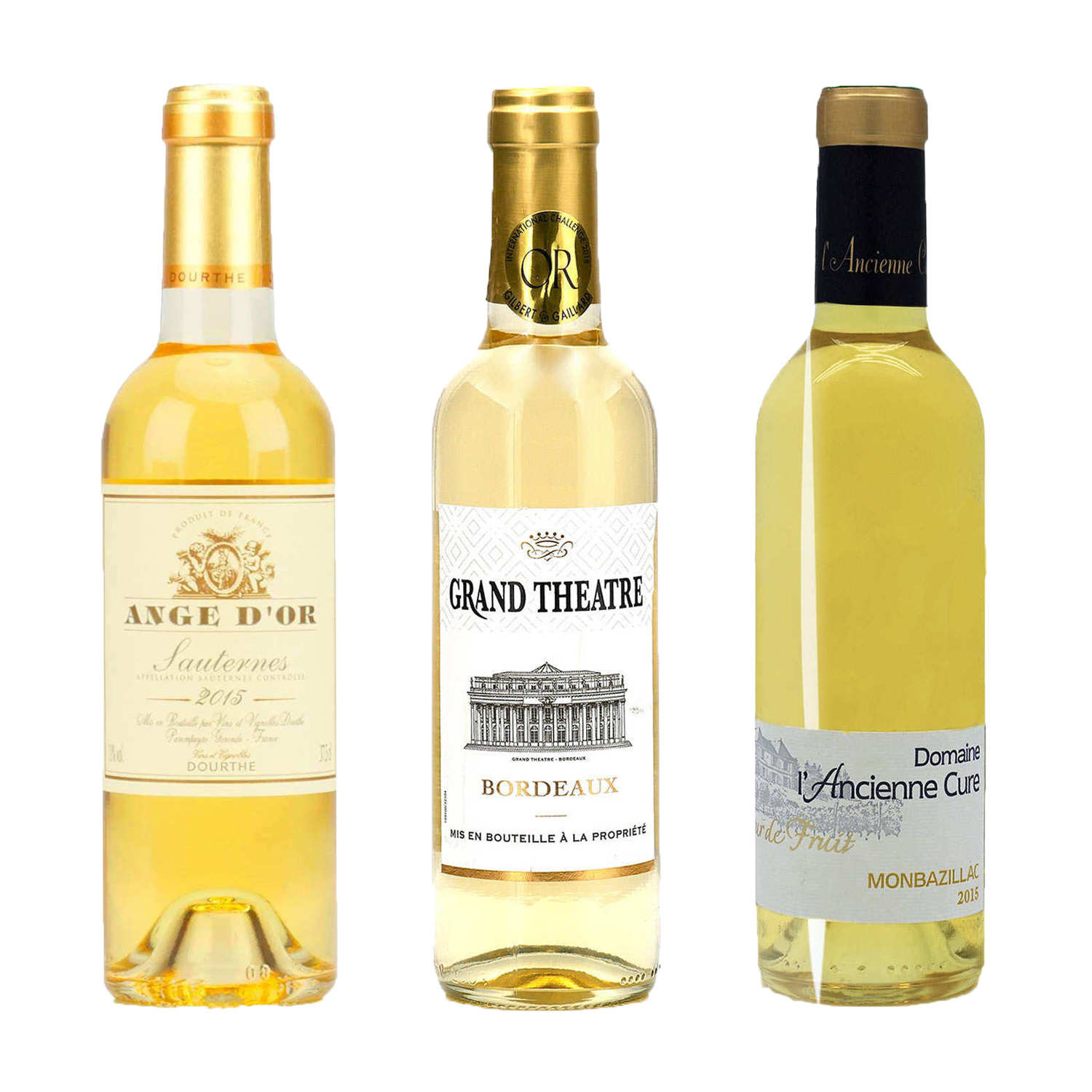 Assortment of 3 halfbottles of sweet wines