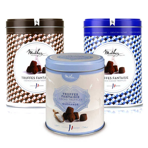 Assortment of Mathez chocolate truffles Chocolat Mathez