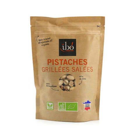 Ibo Produits Bio - Pistaches bio grillées et salées avec coque