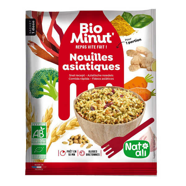 BioMinut Nouilles asiatiques - repas rapide bio en sachet - Sachet 80g