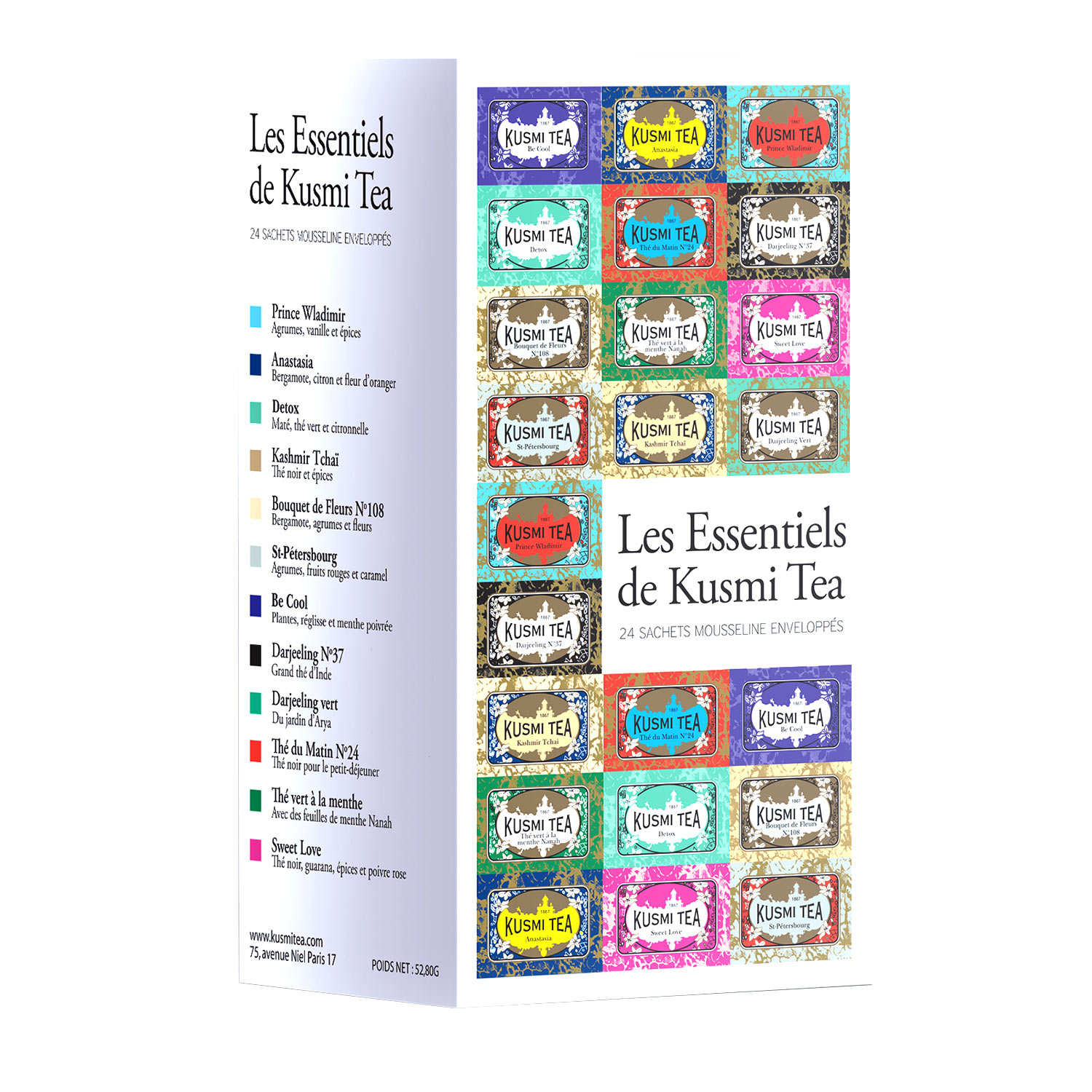 Coffret cadeau thé "Les Essentiels" 24 sachets Kusmi Tea Kusmi Tea