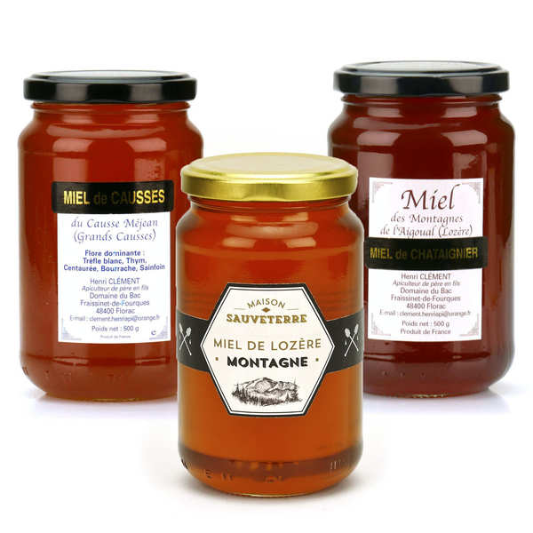 Assortment of honeys from Lozere