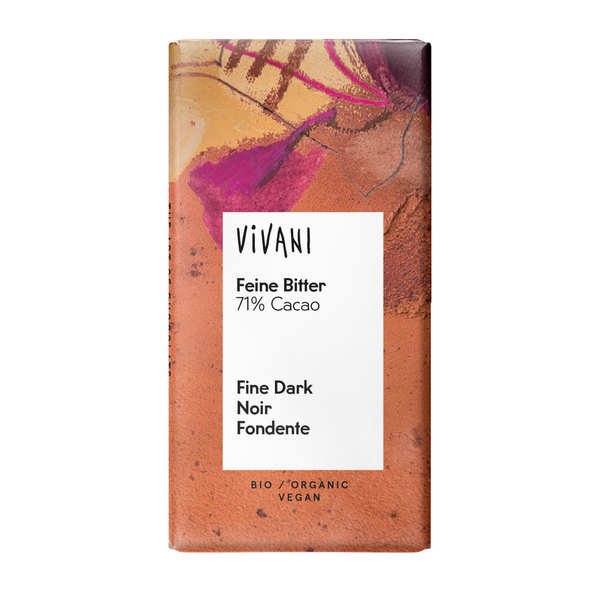 Chocolat noir bio et vegan 71% de cacao en mini-tablettes - Vivani - Mini-tablettes de 12,5g