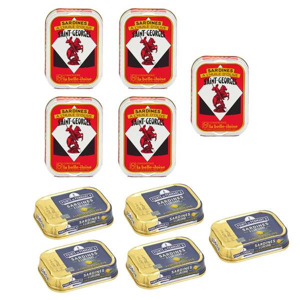 Lot découverte de 10 boîtes de sardines de Bretagne - Lot de 10 boîtes