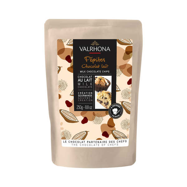 Pépites de chocolat au lait 32% - Valrhona - Sachet kraft 250g