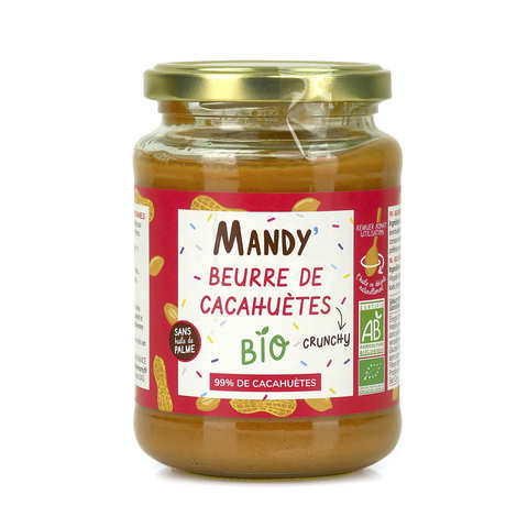 Beurre de cacahuètes bio croquant (avec morceaux) - Mandy