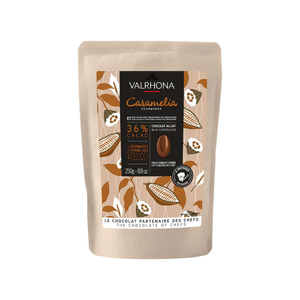 Beans of Milk Chocolate Caramelia 36 with Crunchy Crisps Valrhona