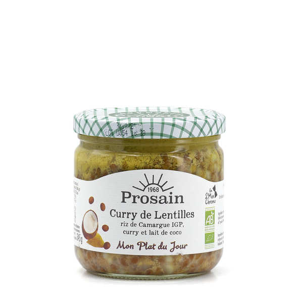 Curry de lentilles bio et vegan à l'indienne - Bocal 345g (1 portion)