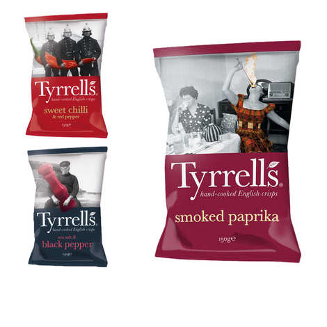 Lot de 3 sachets de chips épicés - Tyrrells