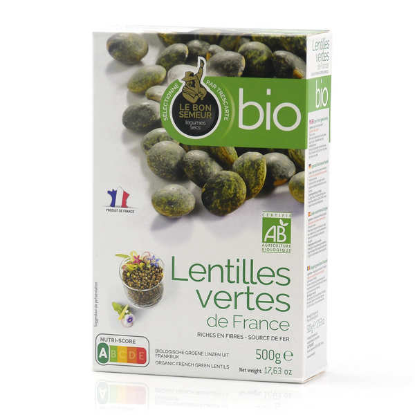 Lentilles vertes bio de France - Paquet de 500g