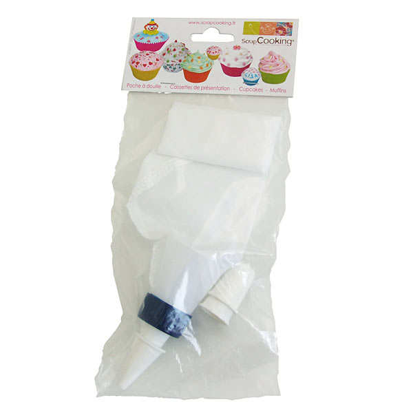 1 poche à douille & 4 douilles assorties pour cupcakes - 1 poche + 4 douilles