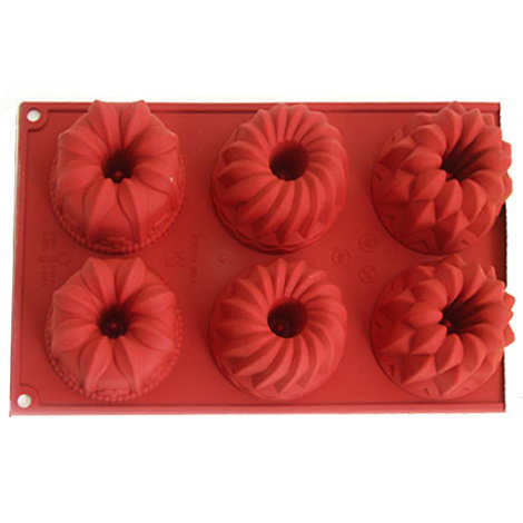 Moule silicone élastomoule - 6 muffins - 30 x 17,6 cm - De Buyer