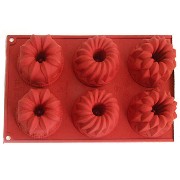 Six individual floral cake moulds Silikomart