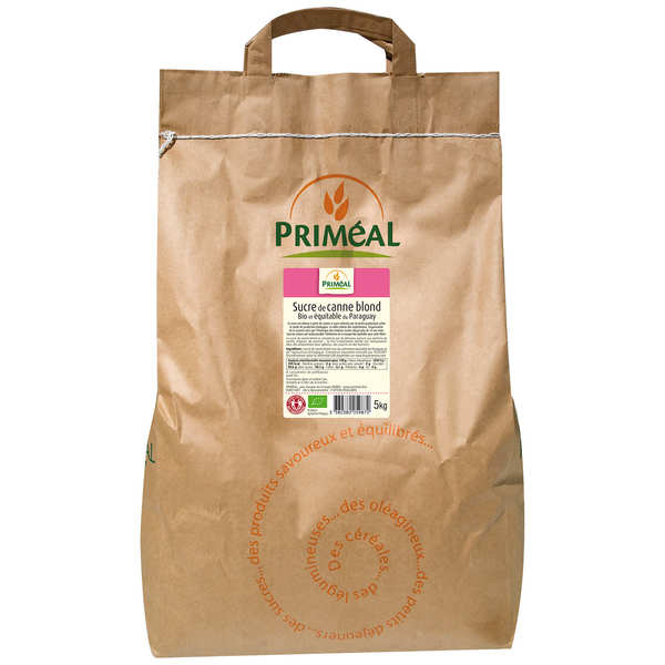 Sucre de canne blond bio - Sac 5kg