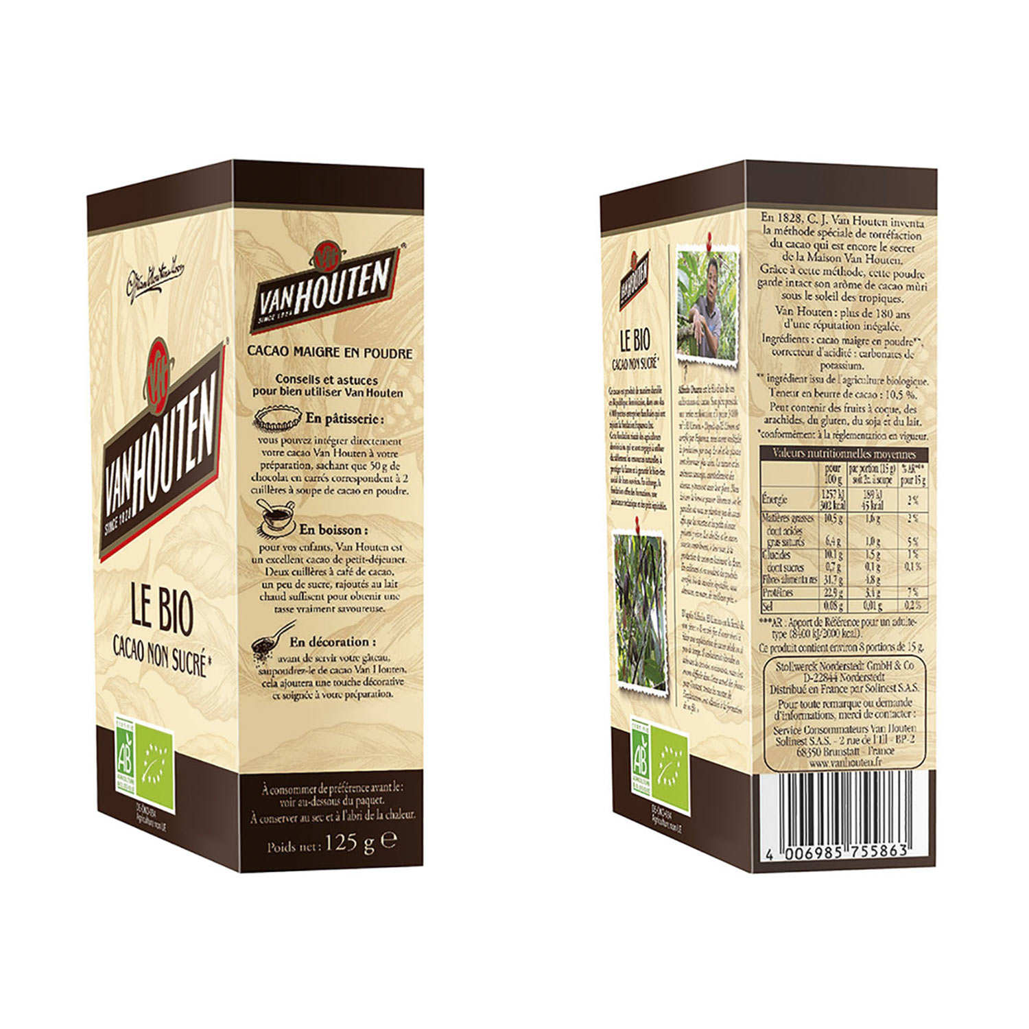 Organic unsweetened cocoa powder - Van Houten