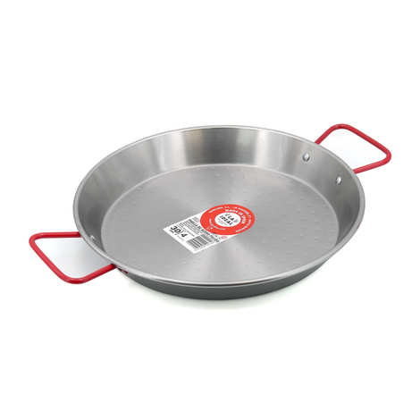 Poêle à Paella En Acier Poli Metaltex 30 Cm - Pour 4 Personnes, Fabriquée En Espagne, Idéale Sur Gaz Ou Bois