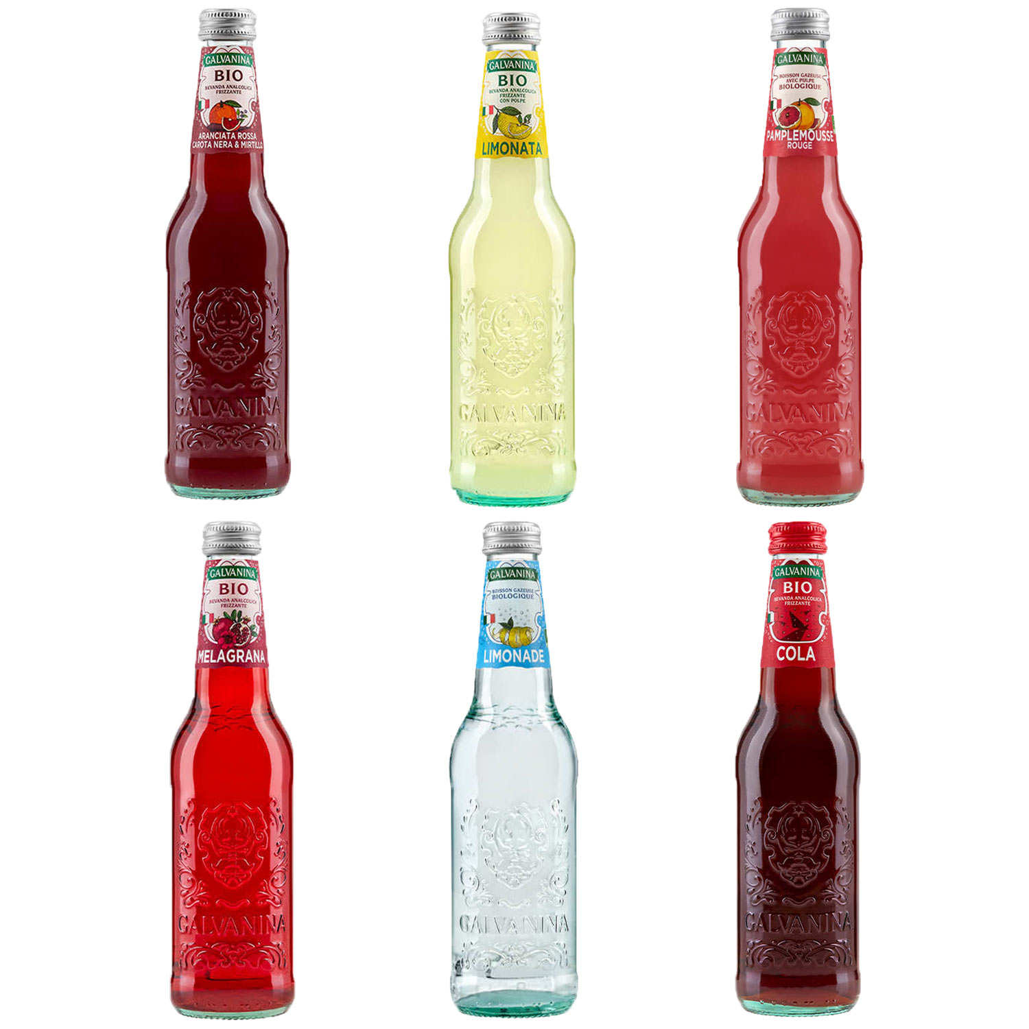 Assortment of 6 Italian organic soft drinks La Galvanina S.p.A