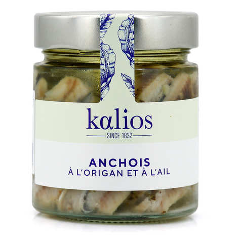 Kalios - Anchois marinés à l'origan et à l'ail