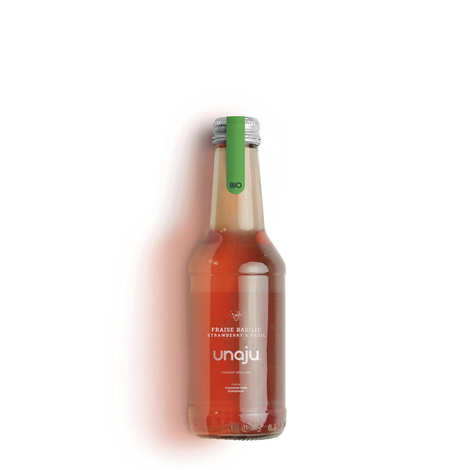 Unaju - Jus de fruit bio et pétillant - Fraise basilic