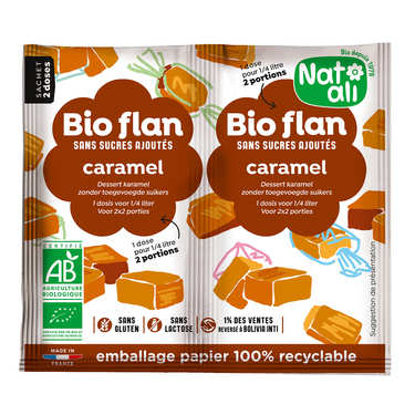 Bio-flan sans sucres ajoutés parfum caramel Bio-flan sans sucres ajoutés parfum caramel