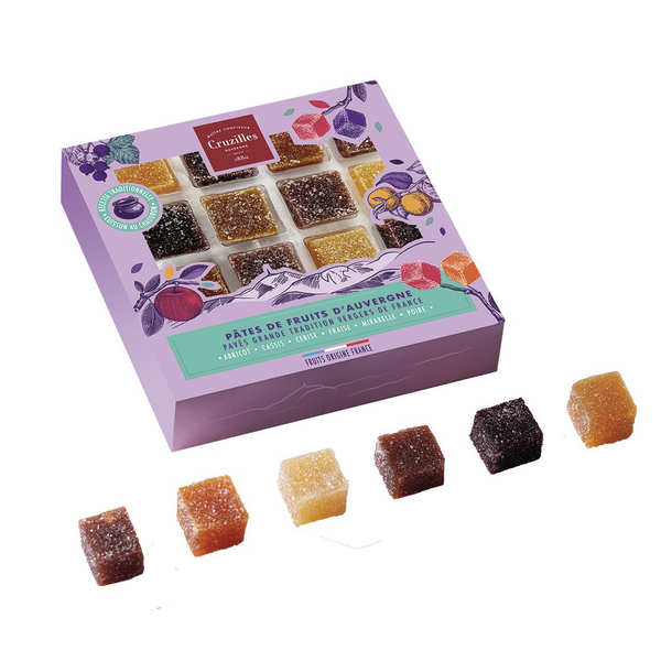 Coffret 16 pâtes de fruits d’Auvergne assorties Grande Tradition Vergers de France Cruzilles